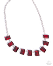 Load image into Gallery viewer, Paparazzi “Radiant Rectangles” Red Necklace Earring Set - Paparazzi Accessories
