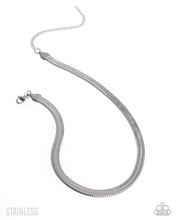 Load image into Gallery viewer, Paparazzi “Herringbone Haute” Silver Necklace Earring Set - Paparazzi Accessories
