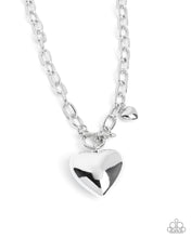 Load image into Gallery viewer, Paparazzi “Heartfelt Hangout” Silver Necklace Earring Set - Paparazzi Accessories
