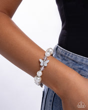Load image into Gallery viewer, Paparazzi “Soaring Sheen” White Stretch Bracelet - Paparazzi Accessories

