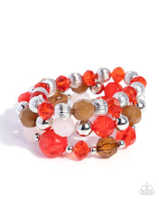 Load image into Gallery viewer, Paparazzi “Colorful Collection” Red Stretch Bracelet Set - Paparazzi Accessories
