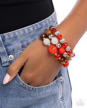 Load image into Gallery viewer, Paparazzi “Colorful Collection” Red Stretch Bracelet Set - Paparazzi Accessories
