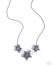 Load image into Gallery viewer, Paparazzi “Stellar Scout” Black Necklace Earring Set - Paparazzi Accessories
