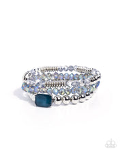 Load image into Gallery viewer, Paparazzi “Synchronized Showcase” Blue Stretch Bracelet Set - Paparazzi Accessories
