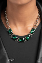 Load image into Gallery viewer, Paparazzi “Radiating Review” Green Necklace Earring Set
