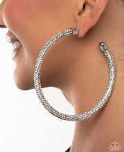 Load image into Gallery viewer, Paparazzi “Classy Condition” White Hoop Earrings - Paparazzi Accessories
