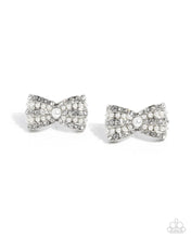 Load image into Gallery viewer, “Adorable Aria” White Bow Post Earrings - Paparazzi Accessories
