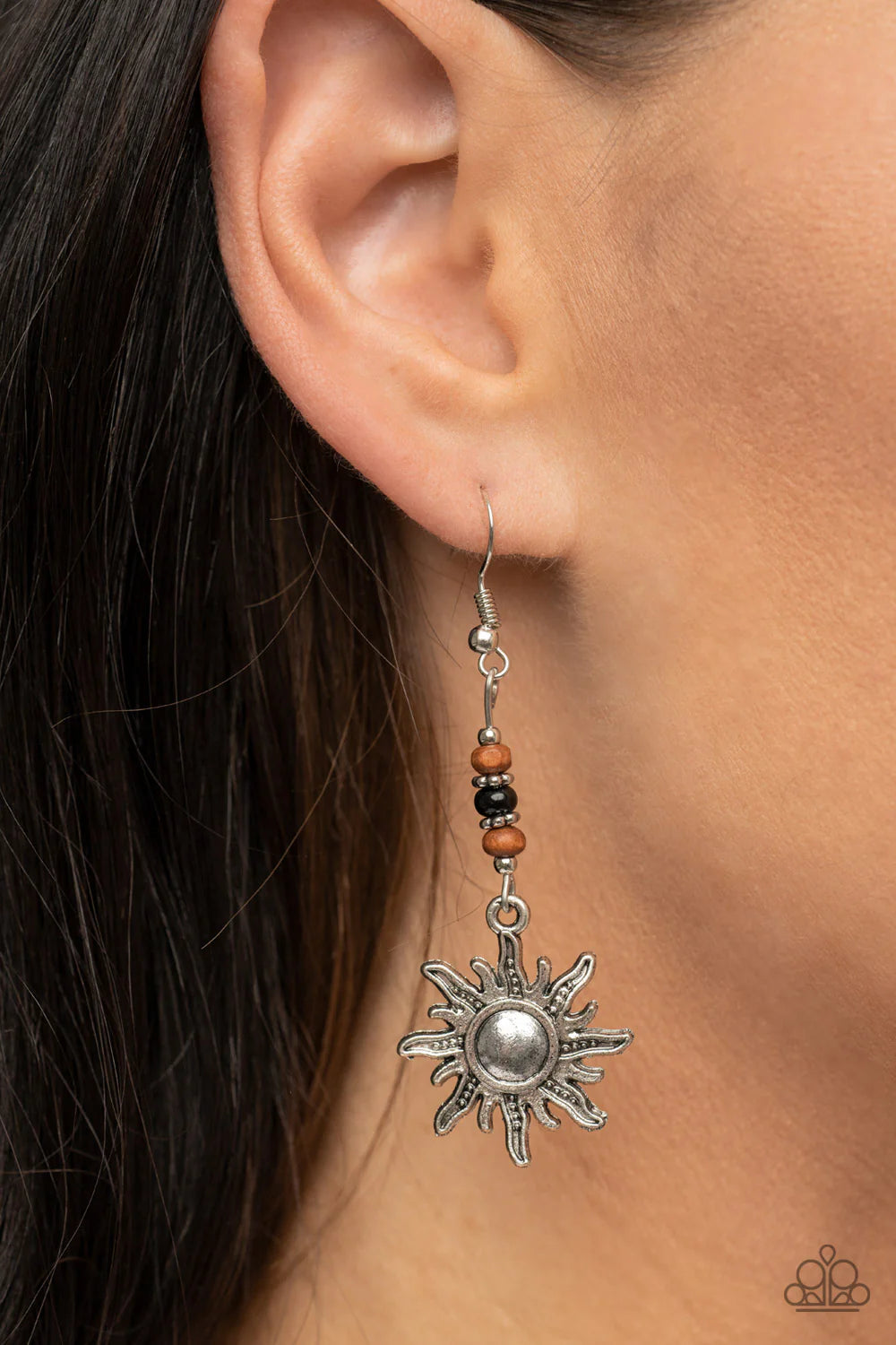 “Sunshiny Days” Black Dangle Earrings - Paparazzi Accessories