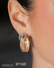 Load image into Gallery viewer, Paparazzi “Assured Accent” Gold Hoop Earrings - Paparazzi Accessories
