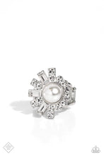 Load image into Gallery viewer, Paparazzi “Gatsby Getaway” White Stretch Ring
