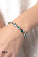 Load image into Gallery viewer, Paparazzi “Some Serious Sparkle” Green Adjustable Bracelet
