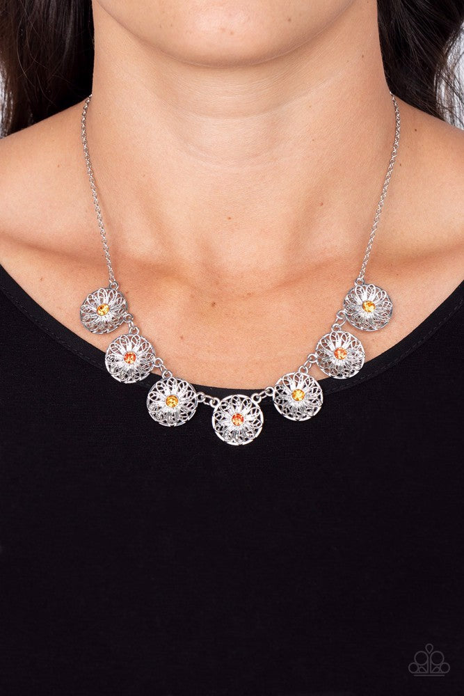 Paparazzi “Garden Greetings” Orange Necklace Earring Set