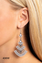 Load image into Gallery viewer, Paparazzi “Eastern Expression” White Dangle Earrings
