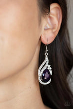 Load image into Gallery viewer, “Dancefloor Diva” Purple Dangle Earrings - Paparazzi
