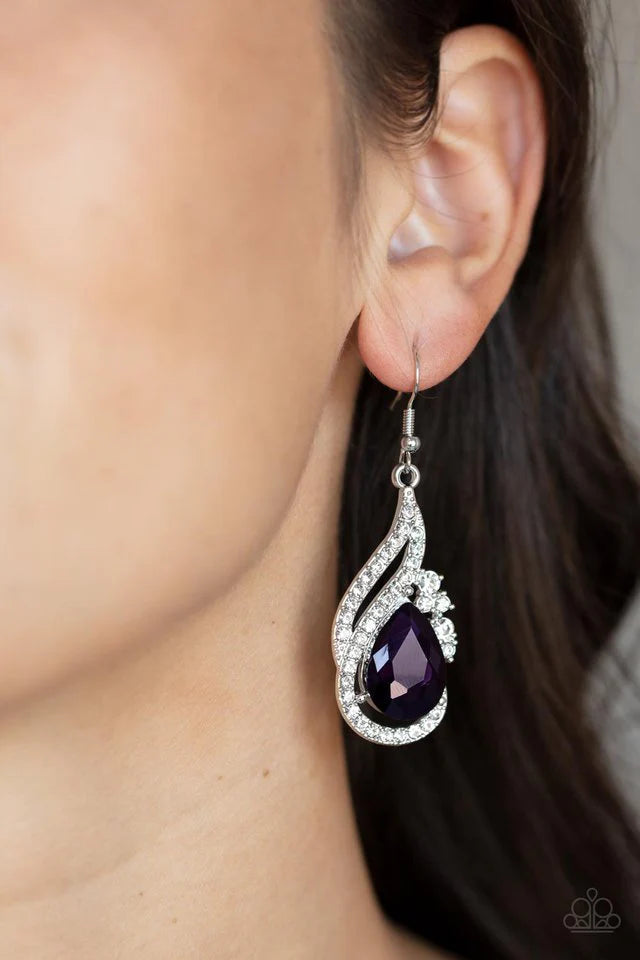 “Dancefloor Diva” Purple Dangle Earrings - Paparazzi