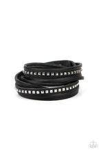 Load image into Gallery viewer, Paparazzi “Studded Sensation” Black Wrap Bracelet - Paparazzi Accessories
