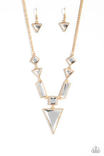 Load image into Gallery viewer, Paparazzi “Fetchingly Fierce” Gold Necklace Earring Set

