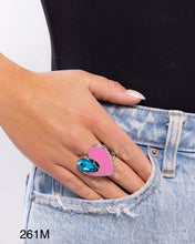 Load image into Gallery viewer, Paparazzi “Heartfelt Hello” Multi Stretch Ring - Paparazzi Accessories
