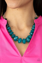 Load image into Gallery viewer, Paparazzi “Happy-GLOW-Lucky” Blue Necklace Earring Set - Cindysblingboutique
