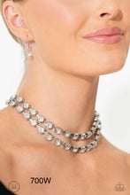 Load image into Gallery viewer, Paparazzi “Glistening Gallery” We White Choker Necklace  Earring Set
