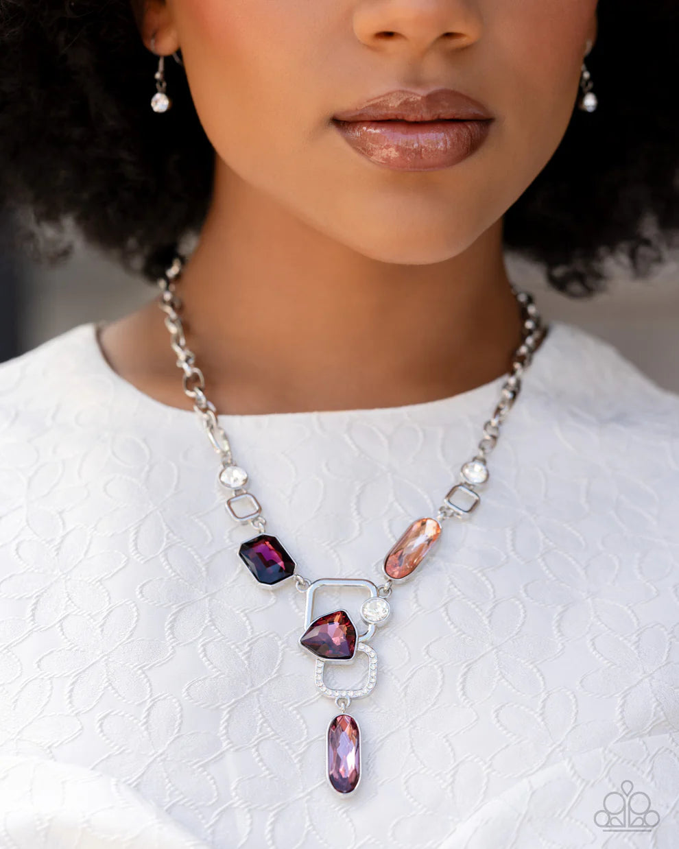 “Artistic Elegance” Purple Necklace Earring Set - Paparazzi Accessories