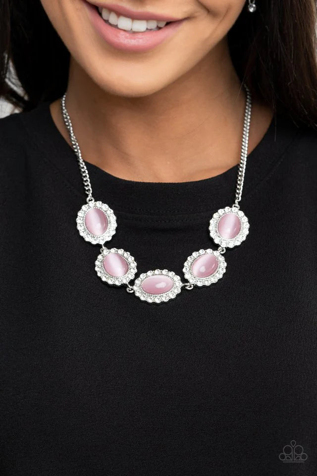 “A DIVA-ttitude Adjustment” Pink Necklace Earrings Set - Paparazzi Accessories