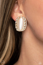 Load image into Gallery viewer, “Shimmery Statement” Gold Clip-On Earrings - Paparazzi
