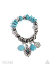 Load image into Gallery viewer, Paparazzi “Authentic Apparel” Blue Stretch Bracelet - Paparazzi Accessories
