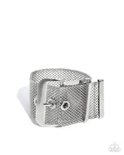 Load image into Gallery viewer, “Defiant Display” Silver Belt Loop Bracelet - Paparazzi Accessories
