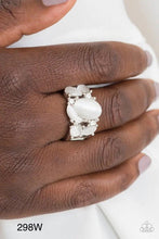 Load image into Gallery viewer, Paparazzi “Modern Moonwalk” White Stretch Ring
