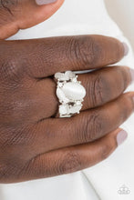 Load image into Gallery viewer, Paparazzi “Modern Moonwalk” White Stretch Ring
