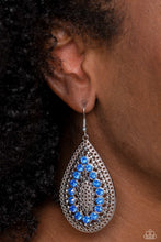 Load image into Gallery viewer, Paparazzi “Spirited Socialite” Blue Dangle Earrings - Cindysblingboutique
