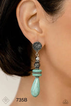 Load image into Gallery viewer, Paparazzi “Desert Fever” Blue Post Earrings - Cindysblingboutique

