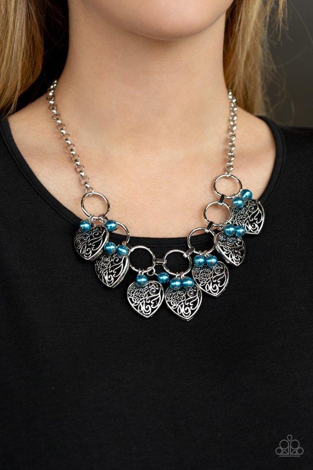 “Very Valentine“ Blue Necklace Earring Set - Paparazzi Accessories