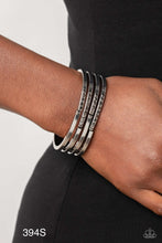 Load image into Gallery viewer, Paparazzi “Labyrinth Lure” Silver Hinge Bracelet
