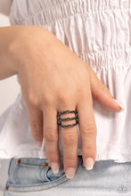 Load image into Gallery viewer, Paparazzi “Corded Command” Black Stretch Ring
