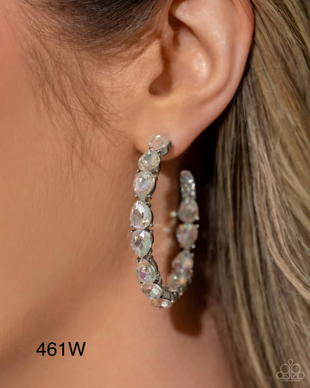 Paparazzi “Presidential Pizzazz” White Hoop Earrings