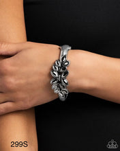 Load image into Gallery viewer, Paparazzi “Glamorously Garnished” Silver Hinged Bracelet
