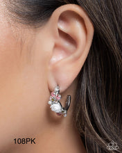 Load image into Gallery viewer, Paparazzi “Borderline Bloom” Pink Hoop Earrings - Paparazzi Accessories
