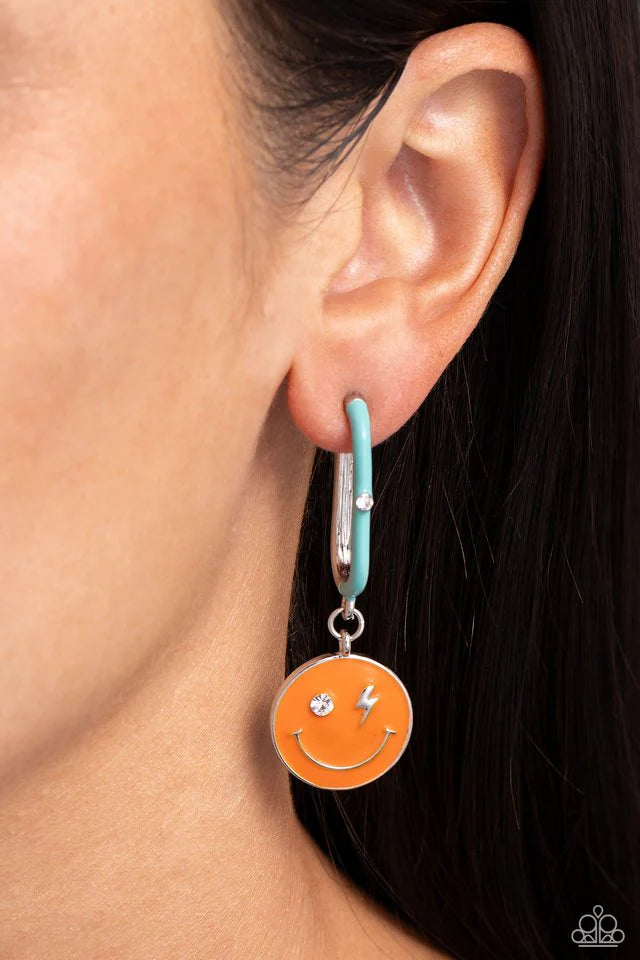 “Personable Pizzazz” Orange Hoop Earrings - Paparazzi