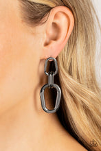 Load image into Gallery viewer, Paparazzi “Harmonic Hardware” Black Post Earrings - Cindysblingboutique
