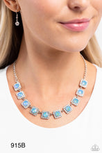 Load image into Gallery viewer, Paparazzi “Jump SQUARE” Blue Necklace Earring Set
