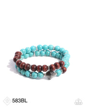 Load image into Gallery viewer, “Restful  Review” Blue Stretch Bracelet Set - Paparazzi Accessories
