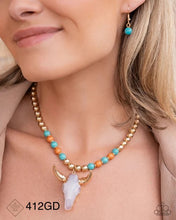 Load image into Gallery viewer, “Timeless Texan” Gold Necklace Earring Set - Paparazzi Accessories
