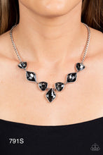 Load image into Gallery viewer, Paparazzi “Glittering Geometrics” Silver Necklace Earring Set - Cindysblingboutique

