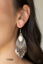 Load image into Gallery viewer, Paparazzi “Earthy Etiquette” White Dangle Earrings
