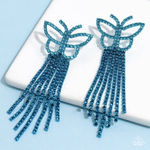 Load image into Gallery viewer, Paparazzi “Billowing Butterflies” Blue Post Earrings - Cindysblingboutique
