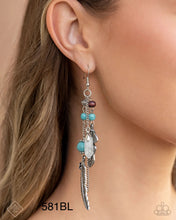 Load image into Gallery viewer, “Restful Runway” Blue Dangle Earrings - Paparazzi Accessories
