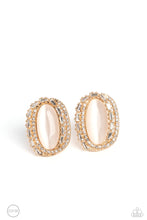 Load image into Gallery viewer, “Shimmery Statement” Gold Clip-On Earrings - Paparazzi
