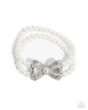 Load image into Gallery viewer, “Admirable Aria” White Stretch Bracelet - Paparazzi Accessories
